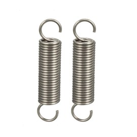 sourcing map Extended Tension Spring Wire Diameter 0.047", OD 0.39", Free Length 1.97" Stainless Steel Small Dual Hook Tension Spring for Machinery Construction Industrial 2pcs
