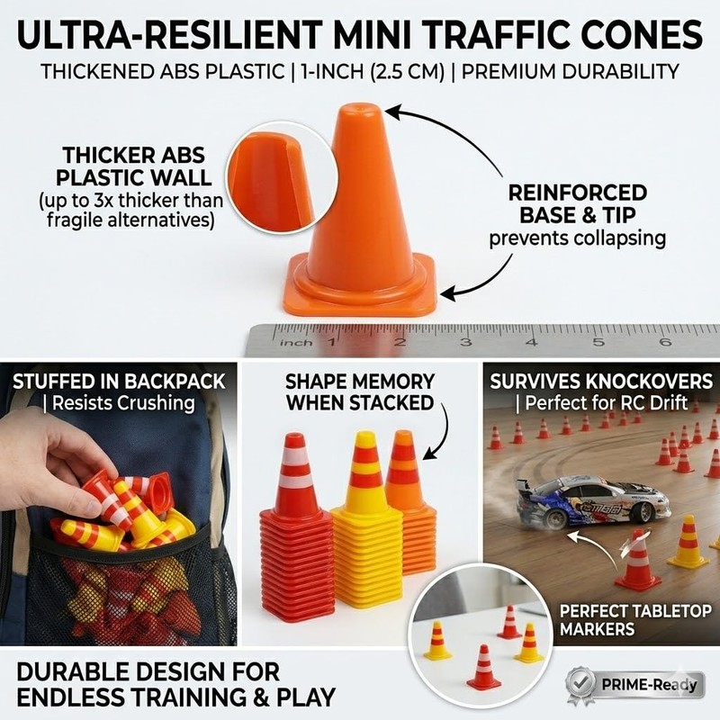 30pcs Mini Traffic Cones – Small Traffic Cones Plastic Mini
