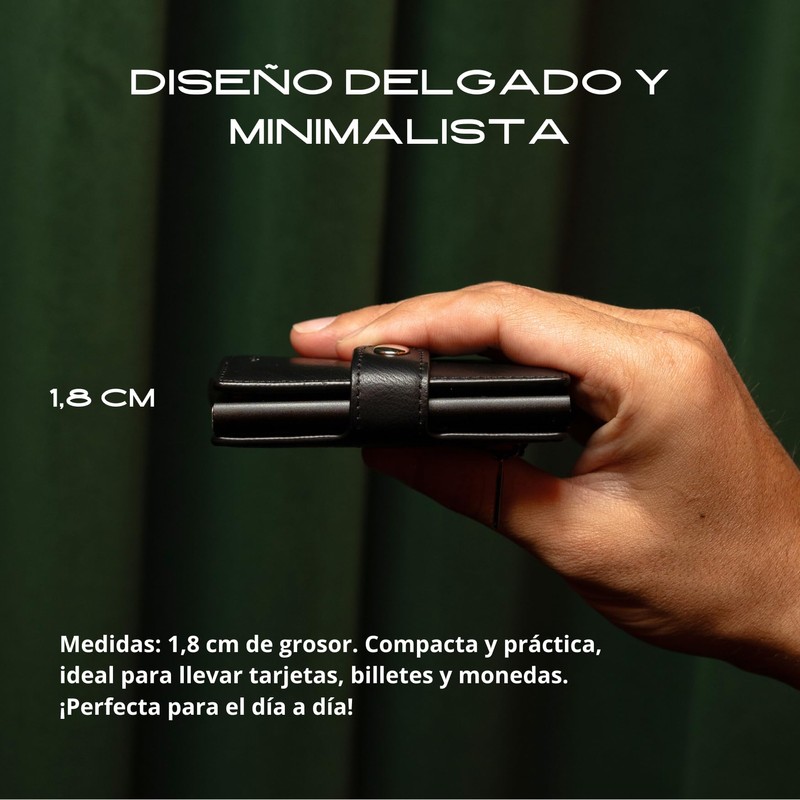 PMARQ Card Holder for Men and Women with Button Closure,