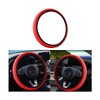 CGEAMDY Leather Steering Wheel Cover for Most Cars 37-38cm Red