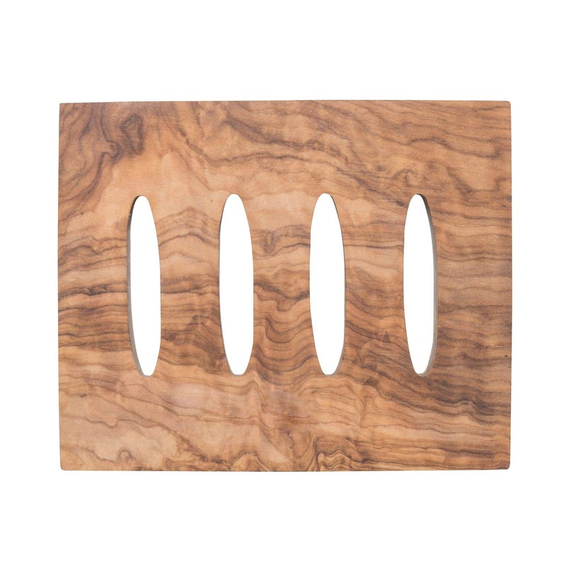 NATUREHOME Olive Wood Soap Dish Pure Organic Wood Bowl Square