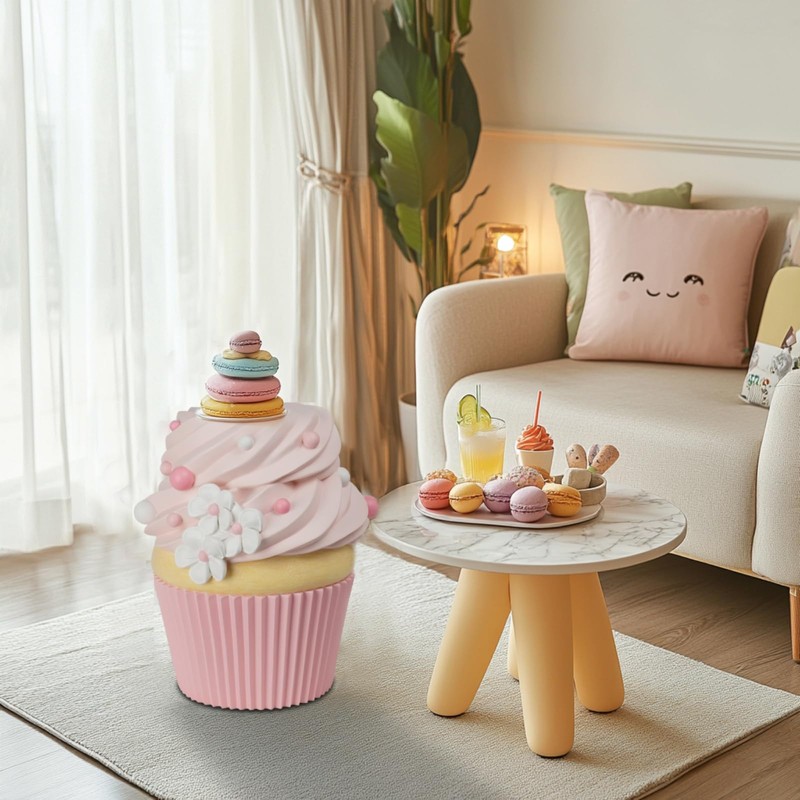 Food Stool Simulated Cupcake Chair - Resin Fun Decorative Furniture,