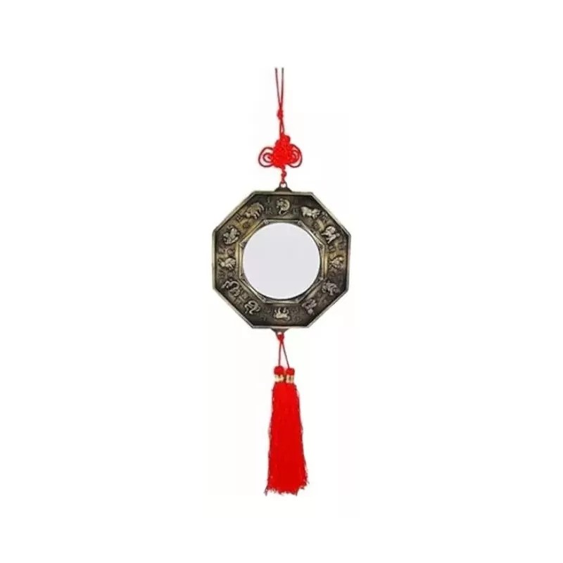KFMX Colgante Espejo Feng Shui Chino Buena Suerte Fortuna Nudo
