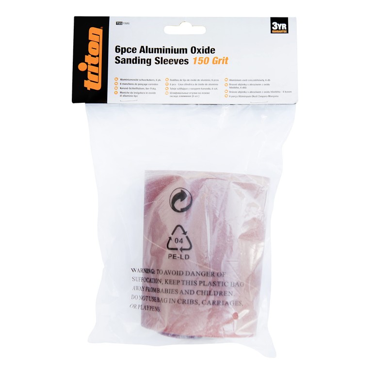 Triton Aluminium Oxide Sanding Sleeves 6pce TSS150G Sanding Sleeves 6pce