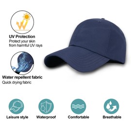 Enwokran Men Quick Dry Sport Baseball Cap, Men's Athletic Fitted Cap, Adjustable Anti UV Outdoor Sun Hat (Navy)