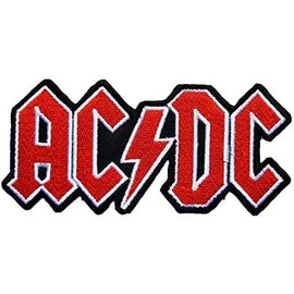 PSL AC DC Rock Band t Shirts Logo Embroidery Iron on Patch Rock n Roll Clothing Decor, red, black