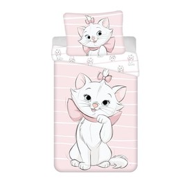 Jerry fabrics Marie Les Aristocats 100% Cotton Reversible Duvet Cover 100 x 135 cm + Pillowcase 40 x 60 cm
