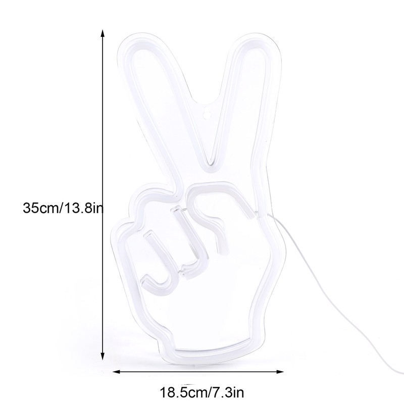 Neon Sign Light Innovative Victory Gesture Decorative Lamp USB Powered