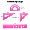 HARFINGTON 4pcs Triangular Ruler Set 15mm Aluminum Ruler Geometric Protractor
