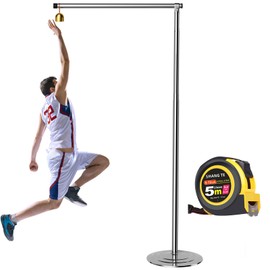 Vertical Jump Tester, Floor Standing Vertical Jump Measurement Tool, Vertical Jump Measure Device Equipped with a Tape, Adjustable Height Vertical Trainer for Jump Training (3.5-11 ft)