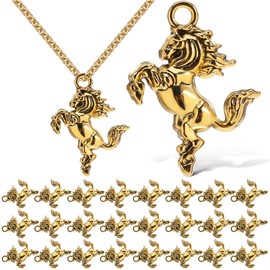LALAFINA 60 Pcs Horse Pendant Charms 0.98X0.78 Inch Jewelry Making Supplies for Diy Necklaces Bracelets Earrings 2026 Year of the Horse Good Luck Symbol