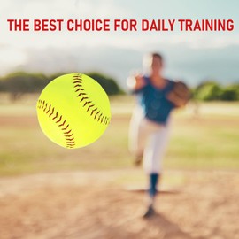 HolyElks Softballs 3 Pack,Practice Softballs,Softball for Youth Teenager/Adults Players Training Ball,Safe Throwing for Indoor or Outdoor,Catching and Batting Practice,Cork Rubber Center (Box of 3)