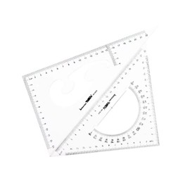 Triangle Ruler, For Drafting, Stationery, Office Use, For Exams, Ruler Set, Geometry, Drawing Tool (Transparent, 9.8 inches (25 cm)
