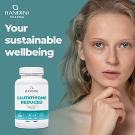 Bandini® High Strength Glutathione Reduced 250mg per Capsule | L-Glutathion Setria® Supplement | Powerful Antioxidant | 10x Better Absorption, Vegan, Gluten-Free, GMO-Free, Kosher | 60 Capsules