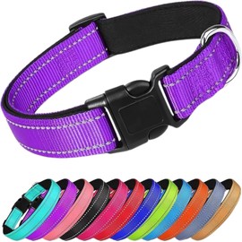 Collar Reflejante para Perro y Gato, Diseño Cómodo, Resistente. Ideal para Mascotas. Reflective. (Extra Grande, Morado)