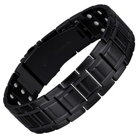 Jeracol Magnetic Bracelets for Men, Titanium Steel Magnetic Brazaletes with Ultra Strength of 3500 Gauss Magnets, Adjustable Bracelet with Removal Tool and Jewellery Gift Box