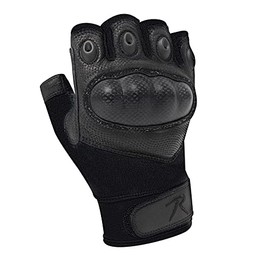 Rothco Fingerless Cut Resistant Carbon Hard Knuckle Gloves - Black - S