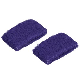 PATIKIL 2pcs 8x5cm Sport Wristbands Cotton Terry Cloth Absorbent Sweatband for Tennis, Baseball, Exercise, Athletic Running, Purple