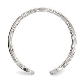 Bonyak Jewelry Sterling Silver Polished Twisted Bar Center Adjustable Cuff Ring, Size 7