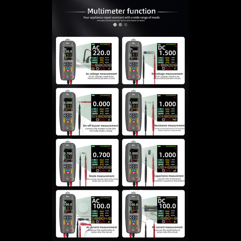 3in1 Oscilloscope Multimeter Electrical Test Pen 2.8inch TFT Display Handheld