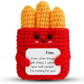 JBLJDWD Emotional Support Gift, Crochet Animals, Emotional Support Dinosaur Coworker Sister Brother Support Gift Cute Dino Christmas Stocking Stuffer for Friend Birthday Gifts Fun Desk Decor (yellow)