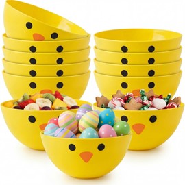 Potchen 12 Pcs Duck Theme Party Candy Bowls, 24oz Cute Snack Dishes, Easter