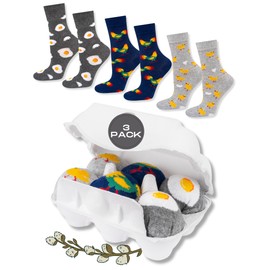 soxo Easter Egg Socks Men Funny Women Gifts Mens Cotton Sock Ladies Gift Men's Presents 6.5-10.5 Easter 3 Pairs