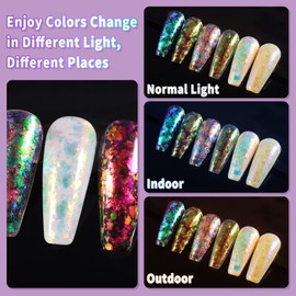 Allstarry 4 Colors Chameleon Flakes, 5g/0.18oz Premium Sparkle Colorshift Pigment Powder for Epoxy Resin Slime Tumbler Making DIY Project Scrapbook Makeup Nail Art Paint Decoration