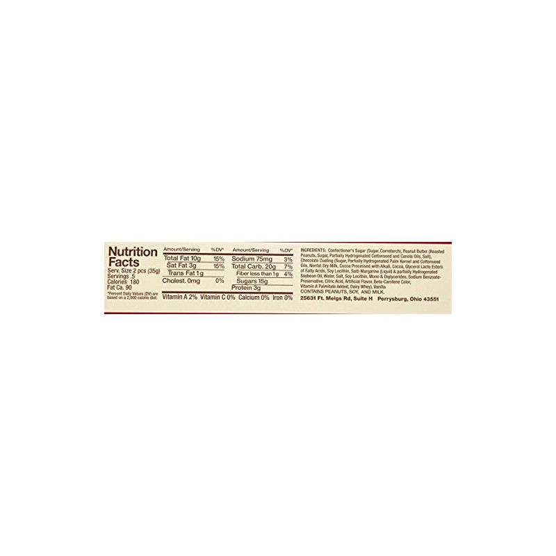 Marsha's Buckeyes Chocolate Peanut Butter Candy, Homemade Premium Quality, 8