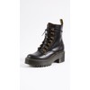 Dr. Martens Women's Leona Leather Heeled Boot, Black Smooth, 11