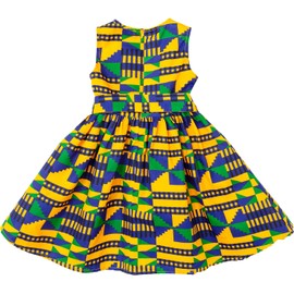 SHENBOLEN Girls Dashiki Print Dress African Tradition Dresses(C,Medium)