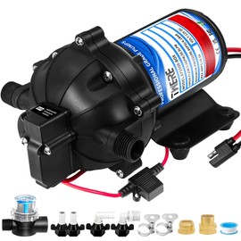 EF5500-BOX Diaphragm Pump,5.5GPM 60PSI Water Pump,12V Self-Priming Diaphragm Pump for RV,Marine,Yacht and Off-Grid Water System -1/2 MNPT Connection 5.5GPM Black