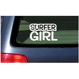 Surfer Girl Vinyl Sticker - White