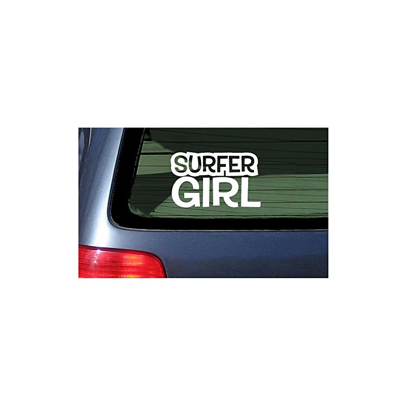 Surfer Girl Vinyl Sticker - White