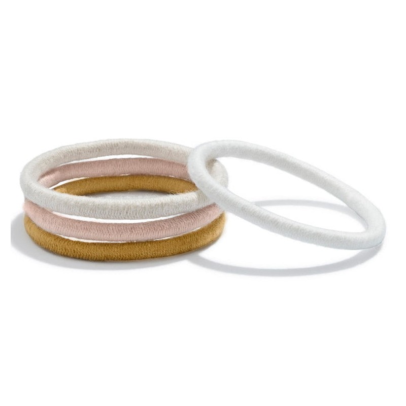Kooshoo Round Mondo Plastic-Free Hair Ties 4 Pack, Golden Fibres