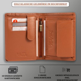 MATADOR® Men's Purse Women's Wallet with RFID Protection, light brown, Modern