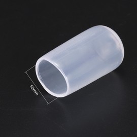 TOP-VIGOR 50Pcs 10mm ID Round Rubber End Caps, Flexible Screw End Caps Thread Protectors, Clear Vinyl Bolt Covers Rubber Covers for Screws, Tubes, Cables, Wires, etc