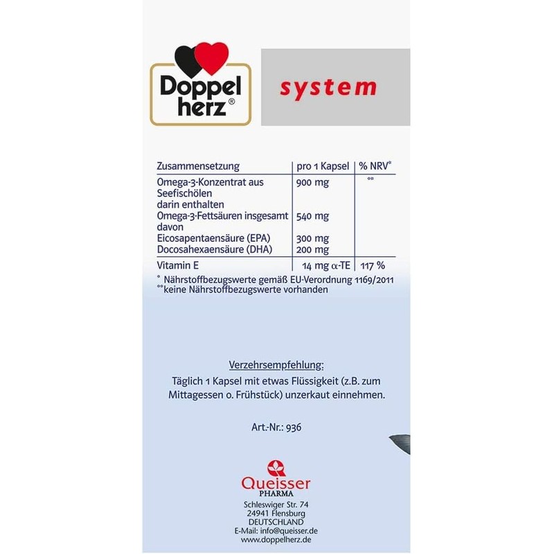 Doppelherz System Omega-3 Concentrate - With 300 mg EPA and