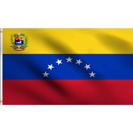 DMSE Venezuela Venezuelan Bolivarian Republic 8 Star Flag 2X3 Ft Foot 100% Polyester 100D Flag UV Resistant (2' X 3' Ft Foot)