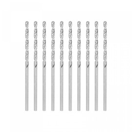 sourcing map Twist Drill Bit Metal 2.05 mm HSS W6542 Micro Drill Fully Ground Drill Bit for Mild Steel Copper Aluminium 59 mm Length Pack of 10