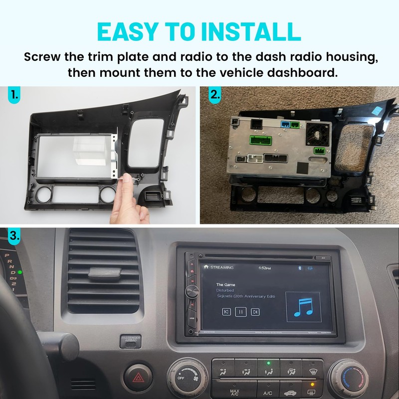 NuIth Double DIN Radio Dash Kits W/Radio Wire Antenna Plug