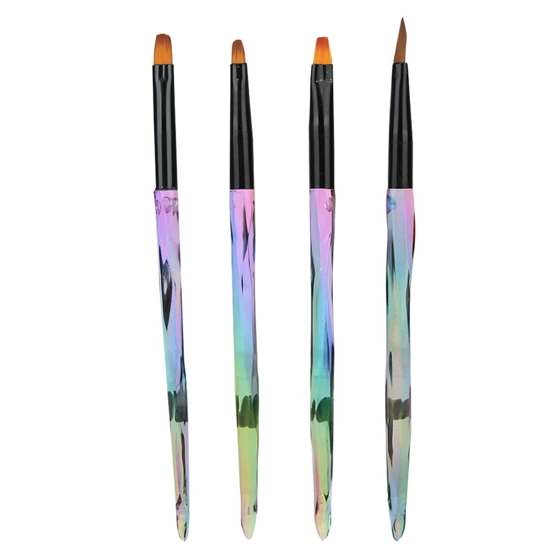 9pcs Gradient Handle Portable Nail Art Brush DIY Flower Pattern