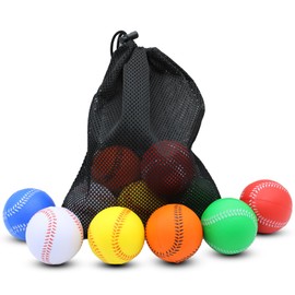 Magicorange Baseball, Foam Baseballs 12 Ball Pack Practice Training Baseballs Unmarked Baseball Soft Toss, Batting, Fielding, Hitting, Pitching (Multicolor)