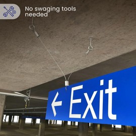 UrbanTrapeze 3.0 Cable Stop - Adjuster And Gripper For ⅛ Inch Steel Cable Or Wire Rope - No Crimping Tool Needed - Pack of 10