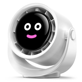 Koonie Desk Fan, LED Display Mini Table Fan, Rechargeable Personal Fan with 4000mAh Battery, Max. 17H Use, 5 Speeds, 360°Tilt, USB-C Charging, Quiet Small Portable Fan for Home, Office, Camp, Travel