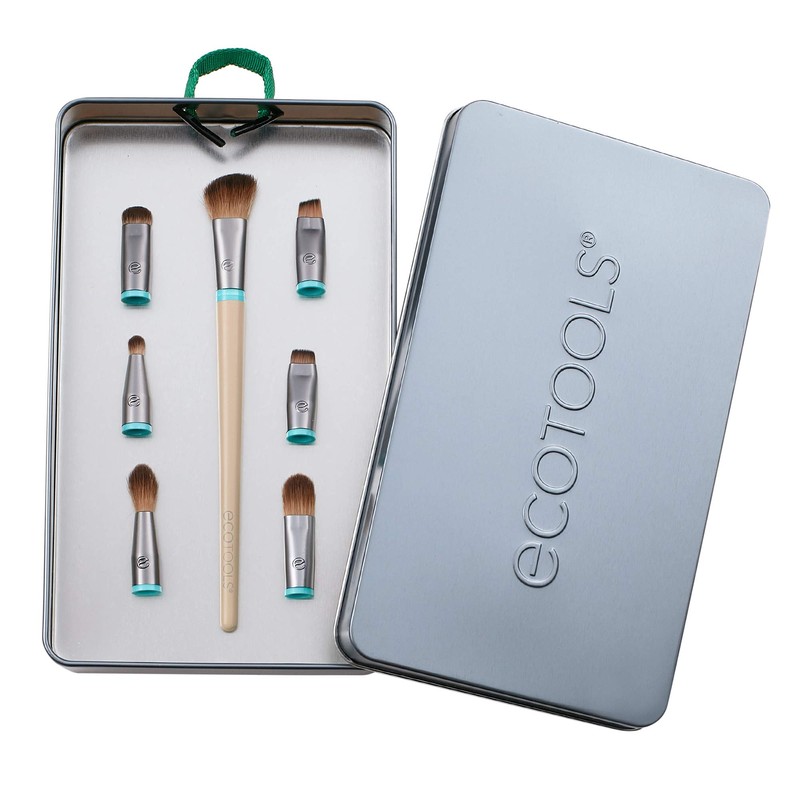 Ecotools Eye Kit Interchangeables Makeup Brush Set with Case, Includes