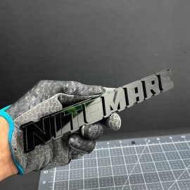 Emblem Badge 1PC NITEMARE Black 3D Emblem Custom Badge Sticker for Car SUV TRUCK