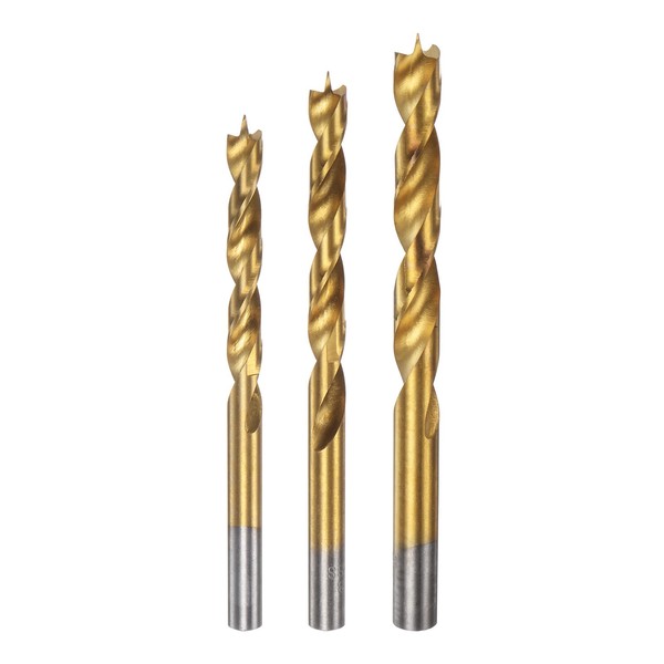HARFINGTON Brad Point Drill Bit Set 6/8/10mm Dia Straight Round