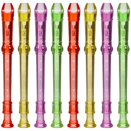 Tofficu Soprano Recorder 6-Hole Soprano Decanter Clarinet for Beginners Soprano Decant Flute Beginner Flutes ABS German Recorder Small Flute Beginner Clarinet Child Mini Plastic Pack of 8