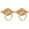 2 Pcs Antique Drawer Pulls Brass Chinese Antique Vintage Drawer